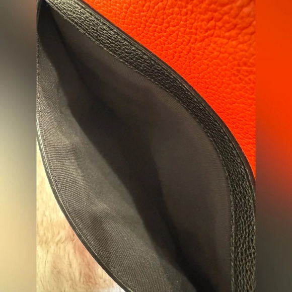 Furla Pebbled Leather Crossbody Bag - Red Orange & Black Unisex - Picture 8 of 16